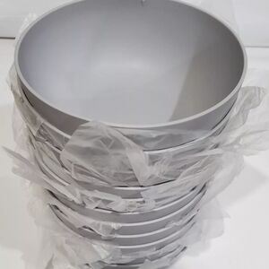 12 pk Plastic Cereal Bowl Gray, BPA Free - Dishwasher Safe